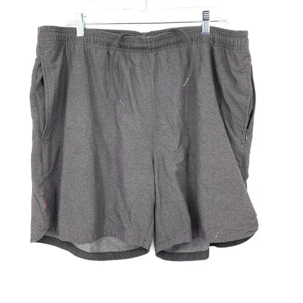 RHONE Guru Yoga and Training Shorts Mens Size XL Gray Elastic Drawstring Waist